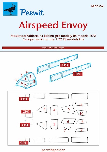 Airspeed Envoy Canopy and  window  Mask  (RS)  M72362