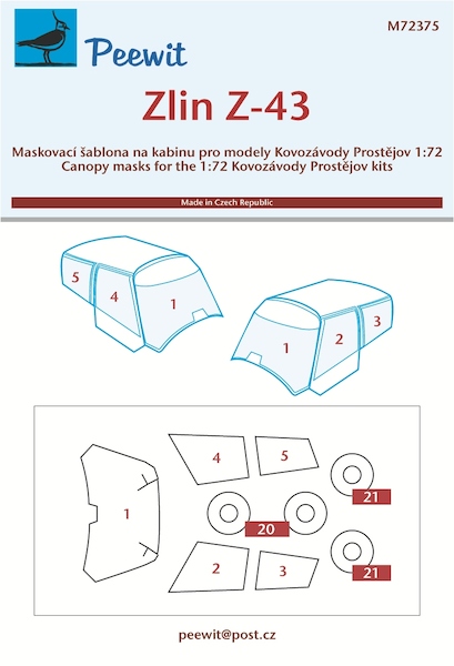 Zlin Z43 Canopy and Wheel Mask (Kovosavody Prostejov) M72375