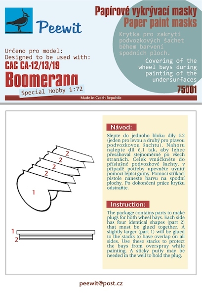 Paper Paint masks CAC12/13/14 Boomerang (Special Hobby) M75001