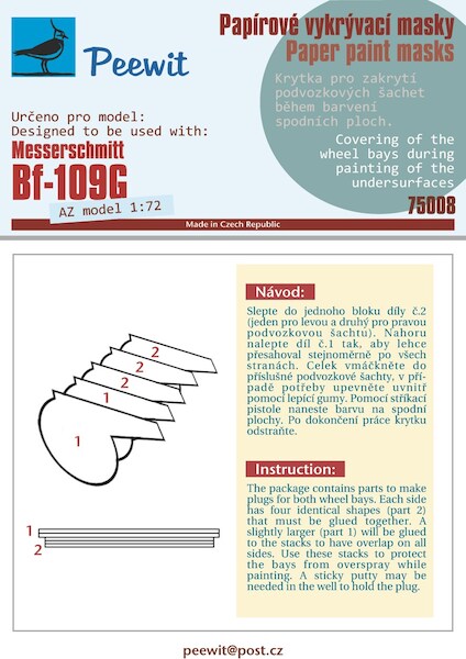 Paper Paint masks Messerschmitt BF109G (AZ)  M75008