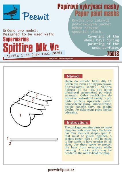 Paper Paint masks Spitfie MKVc (Airfix new tool) M75013
