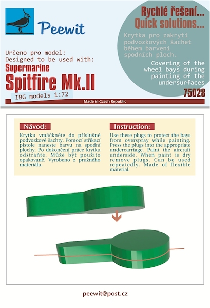 Plastic Wheelbay Paint masks Supermarine Spitfire MKII (IBG)  M75028