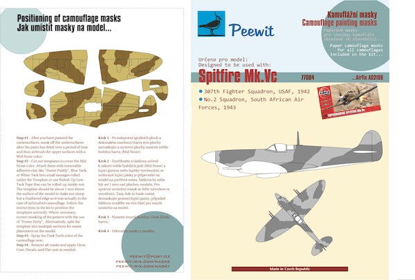 Spitfire MKVc  Camouflage painting masks (Airfix  A02108)  m77004