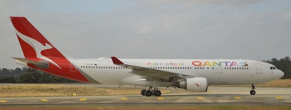 Airbus A330-200 Qantas Pride is in the air 04521