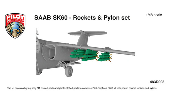 SAAB 105 -SK60 Rockets and Pylon set 48-3D-005