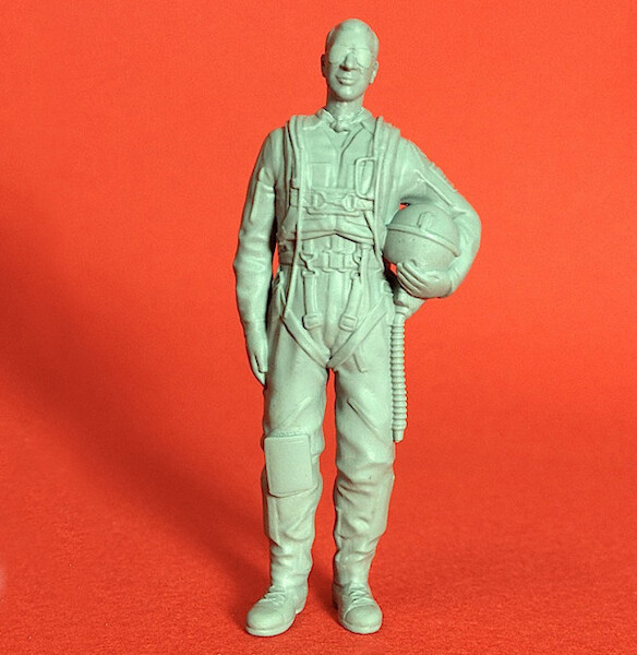 Swedish Airforce Pilot 1950s to 1970s w parachute and helmet under his arm 48-P-002