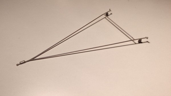 Tow bar for SAAB J21, made from resin and brass 48-R-006