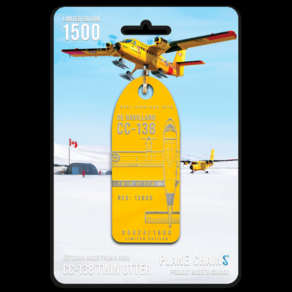 Keychain made of: DeHavilland CC-138 Twin Otter 13805 (yellow) 13805 YELLOW