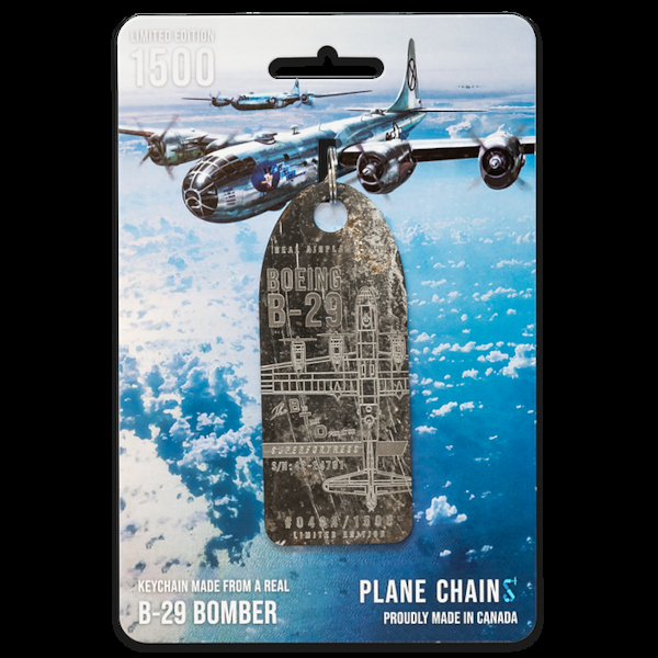 Keychain made of real aircraft skin: Boeing B-29 42-24791 (patina)  42-24791 PATINA