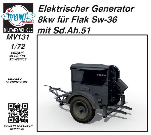 Elektrischer Generator 8Kw fur 60 cm Flak Scheinwerfer (Flak Sw-36) mit Sd.Ah.51 MV131