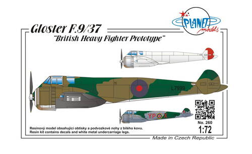 Gloster F9/37 British Heavy Fighter Prototype PLA260