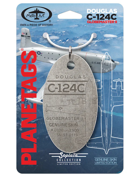 Keychain made of: C-124C Globemaster II 51-0119 (Bare Metal)  51-0119 BARE