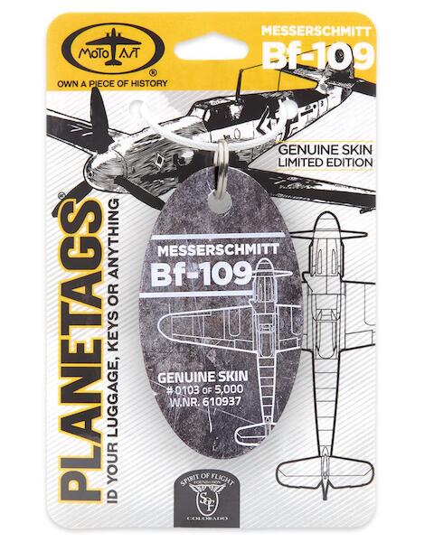 Keychain made of real aircraft skin: Messerschmitt BF-109G-10 Werke nr 610937 BF-109 TAG