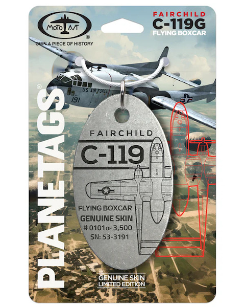 Keychain made of: Fairchild C-119G Flying Boxcar 53-3191 C-119G