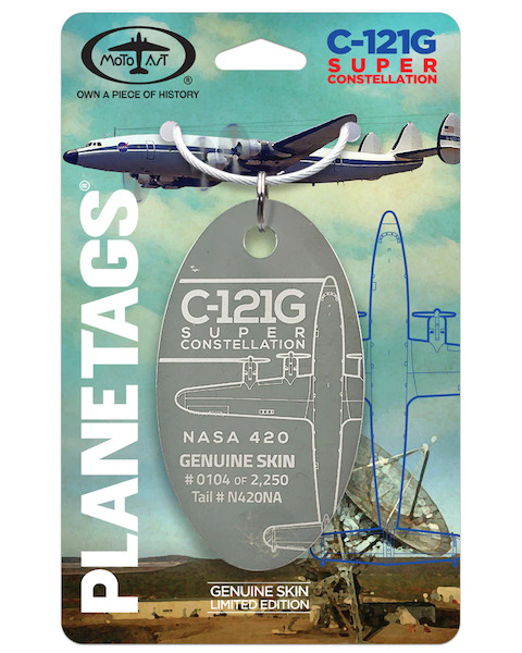 Keychain made of real aircraft skin: NASA C121G Super Constellation N420NA C-121 GRAY