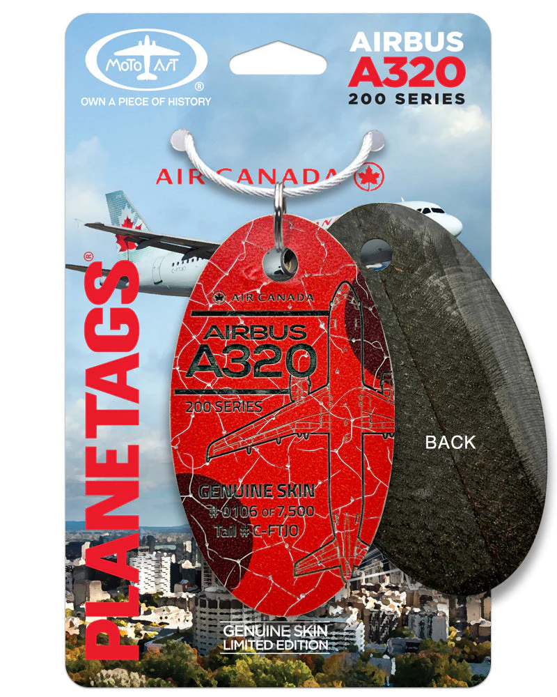PlaneTags C-FTJO MAPLE Keychain made of: Airbus A320 Air Canada C 