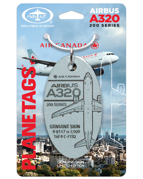 Keychain made of real aircraft skin: Airbus A320 Air Canada C-FTJO (toothpaste mint) C-FTJO MINT