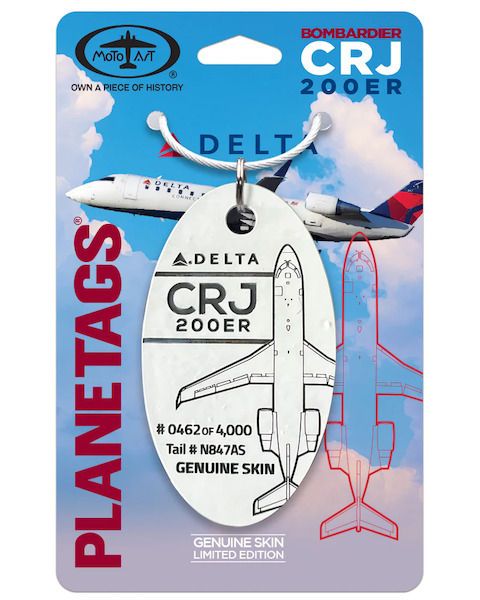Keychain made of real aircraft skin: Delta CRJ 200ER N847AS CRJ DELTA