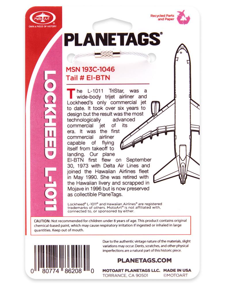 PlaneTags EI-BTN RED Keychain made of: Lockheed L-1011