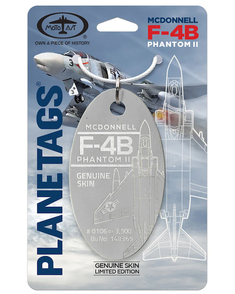 Keychain made of real aircraft skin: F4B Phantom II 148369 Gray F4B