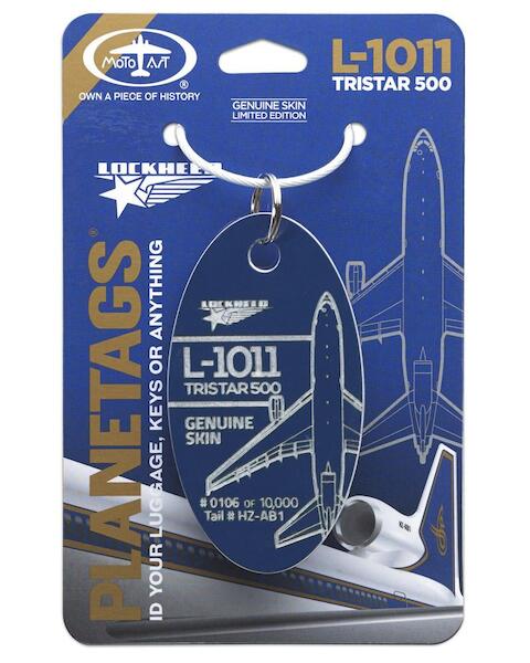 Keychain made of real aircraft skin: Lockheed L1011 Tristar-500 HZ-AB1 HZ-AB1 BLUE