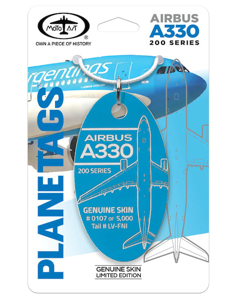 Keychain made of real aircraft skin: Airbus A330 Aerolíneas LV-FNI LV-FNI