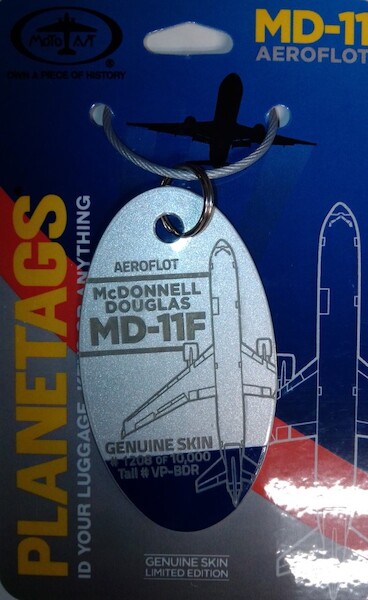 Keychain made of: McDonnell Douglas MD11F Aeroflot - VP-BDR (combo colours) MD-11 VP-BDR