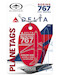 Keychain made of real aircraft skin: Boeing 767-332-Delta Airlines N143DA (Light Red) 