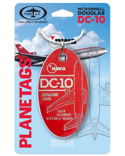 Keychain made of: DC-10-30 Northwest N228NW (red) N228NW-RED