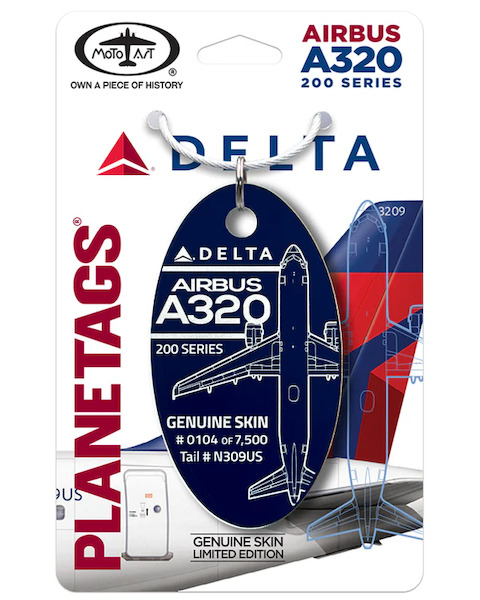 Keychain made of: Airbus A320 Delta Airlines N309US N309US