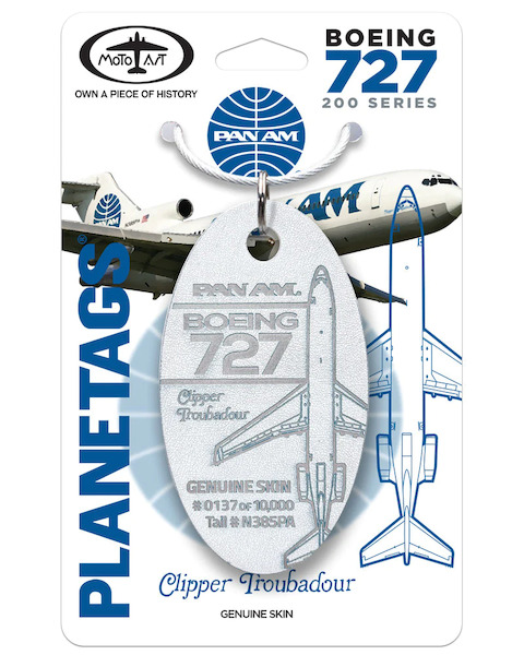 Keychain made of: Boeing 727-227 Pan Am N385PA (white) N385PA-W