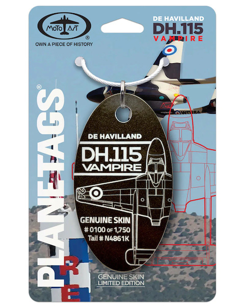 Keychain made of: De Havilland DH115 Vampire N4861K  N4861K