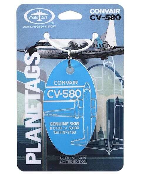 Keychain made of: Convair 580 N73163 blue  N73163 BLUE