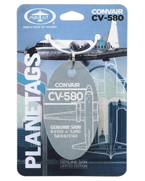 Keychain made of: Convair 580 N73163 gray  N73163 GRAY