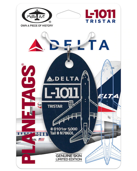 Keychain made of real aircraft skin: Lockheed L1011 Tristar Delta Air Lines N786DL Blue  N786DL BL