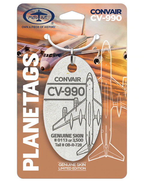 Keychain made of real aircraft skin: Convair CV-990 Coronado APSA Aerolineas Peruanas OB-R-728 OB-R-728
