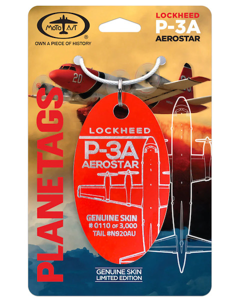 Keychain made of: Lockheed P-3A Aerostar N920AU Orange  P-3A ORANGE