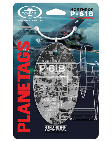 Keychain made of real aircraft skin: P-61B Black Widow 42-39445 Patina Black Exterior P61B BLACK