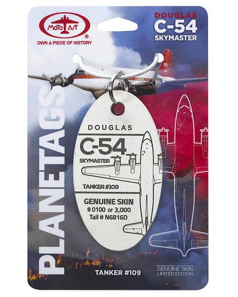 Keychain made of: Douglas C-54 Skymaster N6816D (white)  PT-C54 WHITE