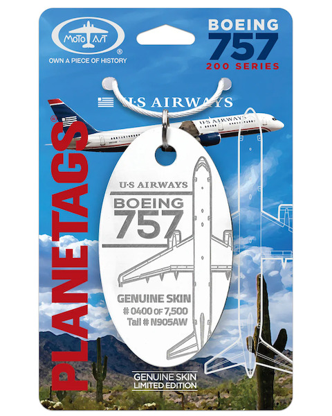 Keychain made of: US Airways 757-200 N905AW White USAIR WHITE