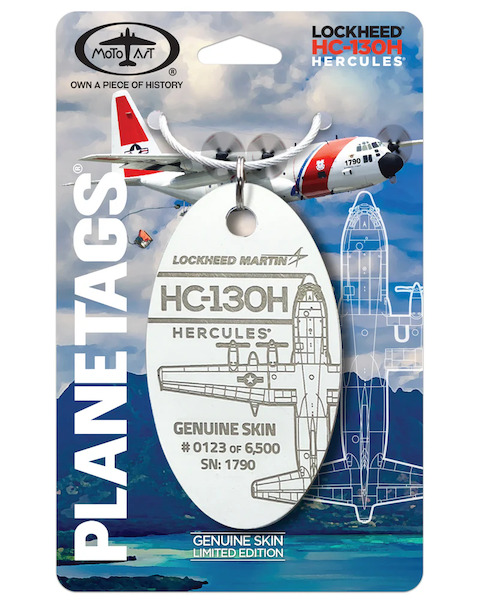Keychain made of: HC-130H Hercules 1790 US Coast Guard (white)  USCG WHITE