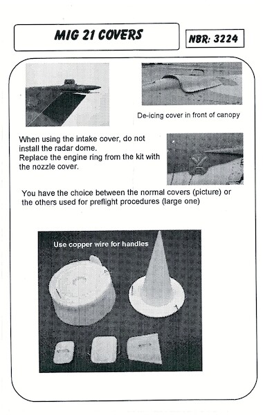 MiG21 Intake, Nossle & Antenna  Covers  3224