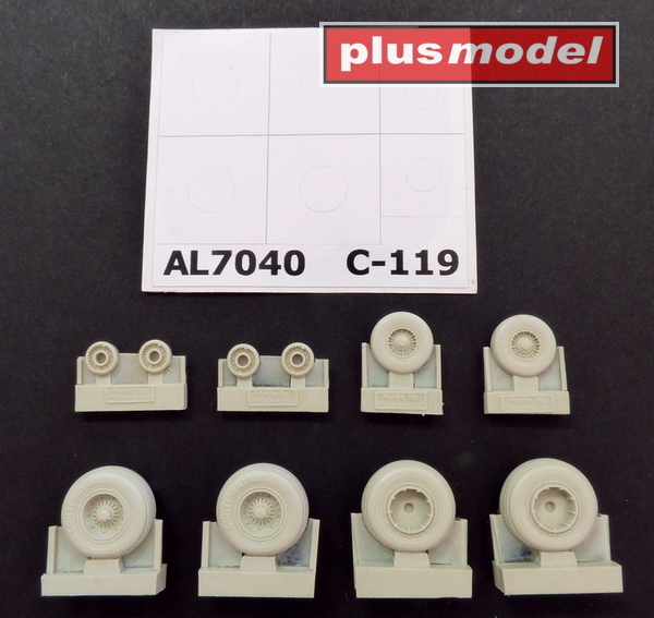 Wheels for C119 Boxcar - Late (Italeri)  AL7040