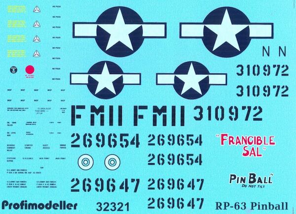 Bell RP63 Kingcobra Pinball decals 32321