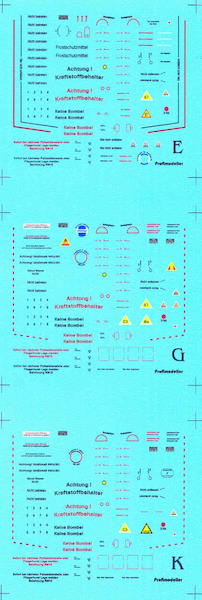 Messerschmitt BF109E/G/K stencils  32421