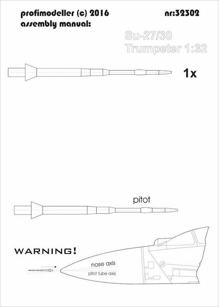 Suchoi Su27/30 Flanker Pitot tube (Trumpeter)  32302