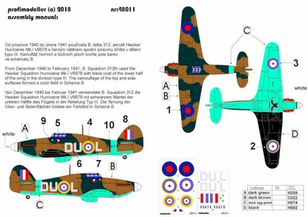 Hawker Hurricane MKI (312sq RAF (Czech) 48011
