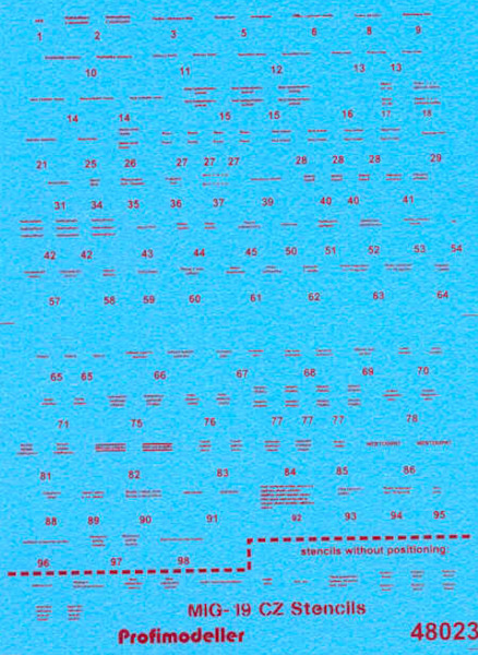 Mikoyan MiG19 Stencils  48023