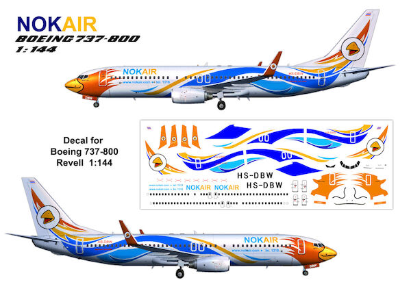 Boeing 737-800 (NOK Air 'Nok Fahkram' HS-DBW) (Revell) PPP144-012