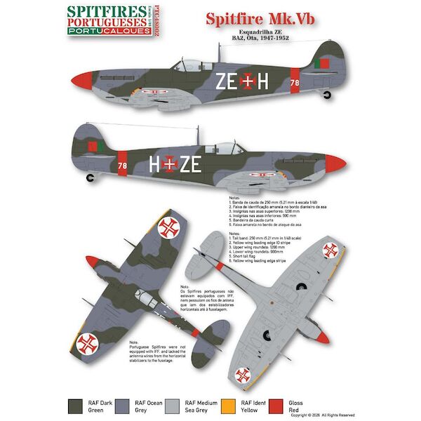 Spitfire Mk.I/Vb/Vc   (Portugese AF)  PTC48002